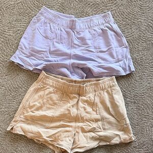 Aerie Women's Athletic Shorts - Light Purple and Beige
